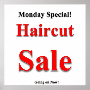 Monday Special Haircut Sale Poster Matte