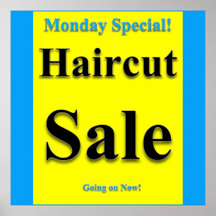 Monday Special Haircut Sale Poster Matte