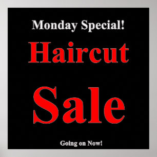 Monday Special Haircut Sale Poster Matte
