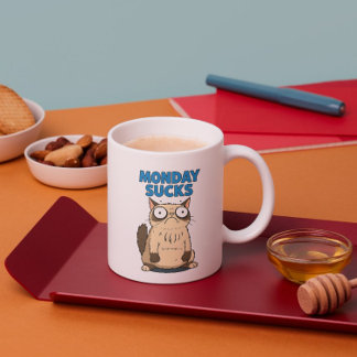Monday Sucks Cat Coffee Mug – Gift For Women