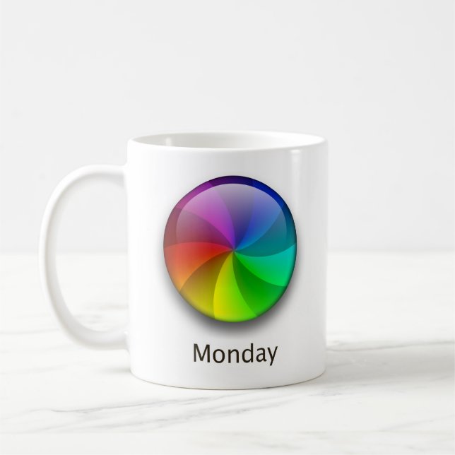 Monday: The Spinning Beach Ball of Death Coffee Mu Coffee Mug (Left)