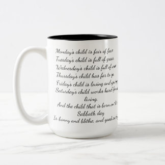 Monday's Child Poem Mug