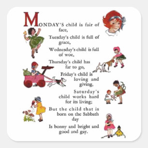 Monday's Child Square Sticker