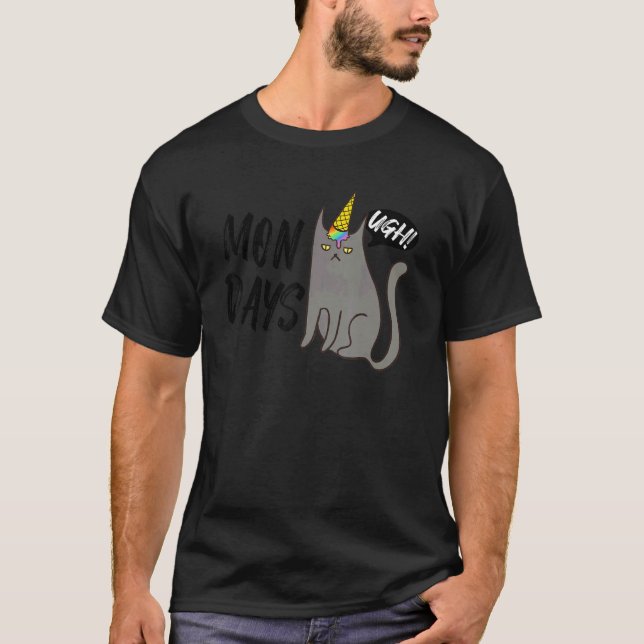 Mondays Ugh Cat T-Shirt (Front)