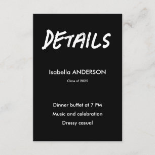 Mondern Black and White Graduation Enclosure Card