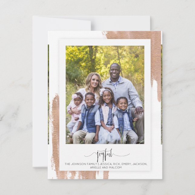 Mondern Joyful Christmas Card with gold elements (Front)