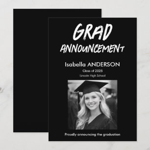 MondernBlack and White Graduation Announcement