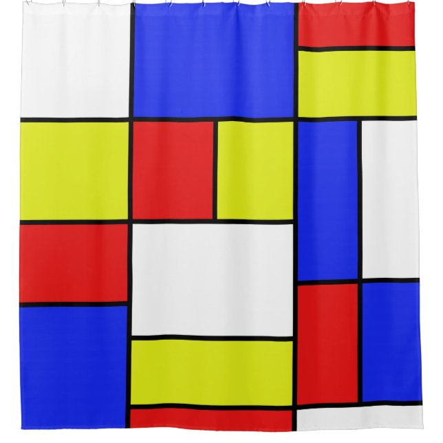 Mondriaan #19 shower curtain (Front)