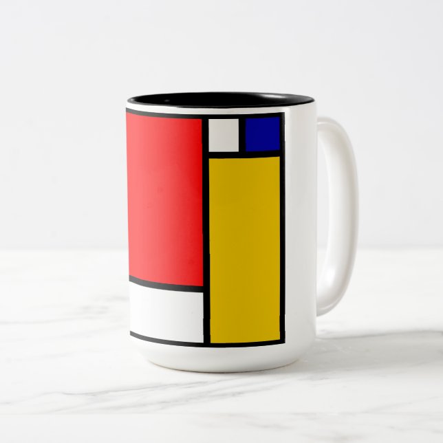 Mondrian 4 Two-Tone coffee mug (Front Right)