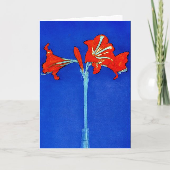 Mondrian Amaryllis Greeting Card (Front)