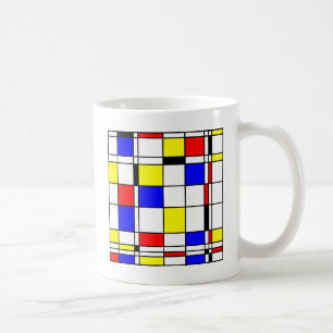 Mondrian art style coffee mug