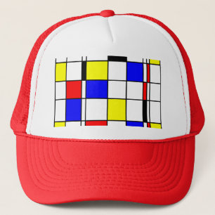 Mondrian art style trucker hat