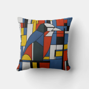 mondrian birds cushion