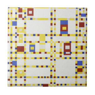 Mondrian- Broadway Boogie Woogie Abstract Painting Tile