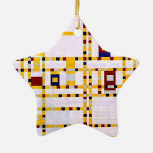 Mondrian - Broadway Boogie Woogie Ceramic Tree Decoration
