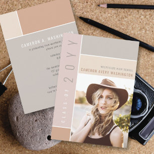 Mondrian Colour Blocks Mod Photo Graduation Party  Invitation