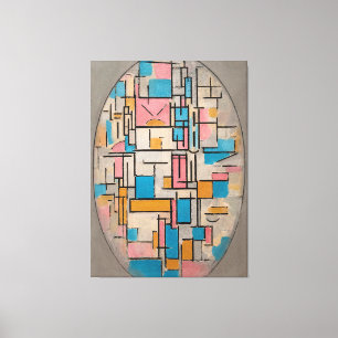 MONDRIAN - COMP. IN OVAL WITH COLOR PLANES 1  1914 CANVAS PRINT