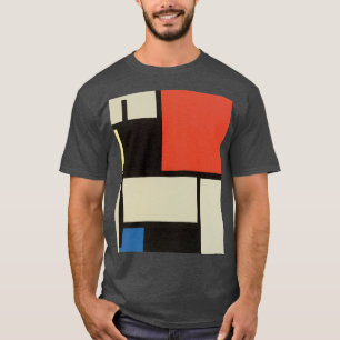 Mondrian Composition Modern Abstract Charcoal Heat T-Shirt