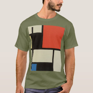 Mondrian Composition Modern Abstract Fatigue Green T-Shirt