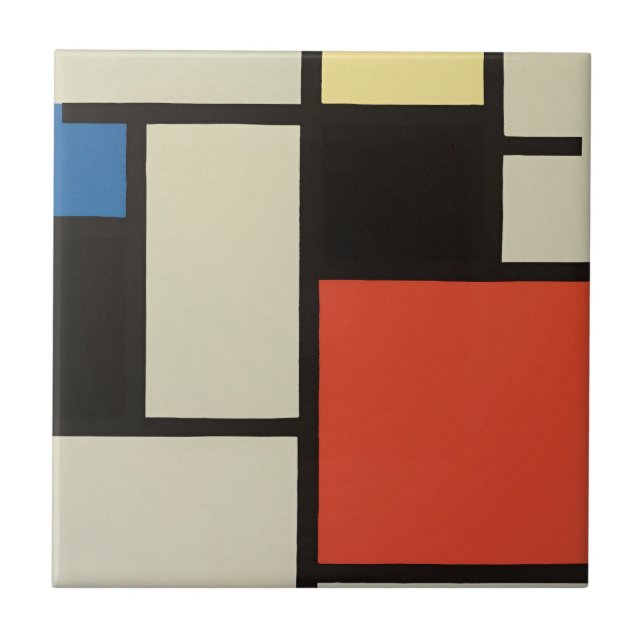 Mondrian Composition Modern Abstract Painting Art Tile (Front)