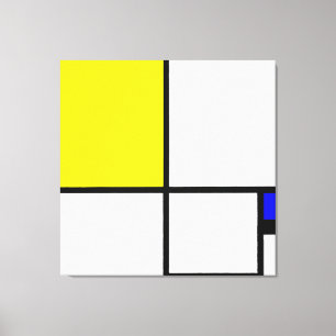 MONDRIAN - COMPOSITION No. II with YELLOW and BLUE Canvas Print