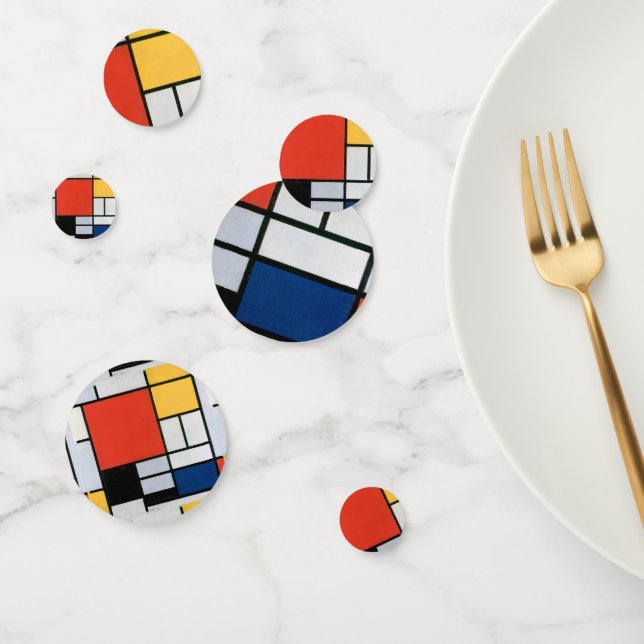 Mondrian Composition Red Yellow Blue Black  Confetti (Group)