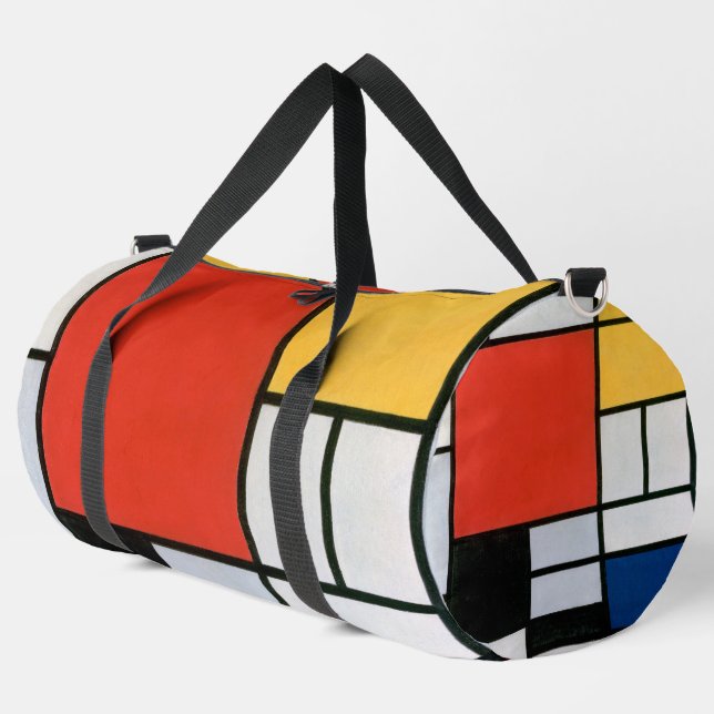 Mondrian Composition Red Yellow Blue Black  Duffle Bag (Left Corner)