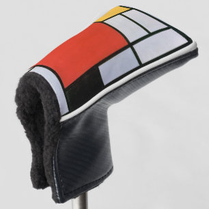 Mondrian Composition Red Yellow Blue Black  Golf Head Cover