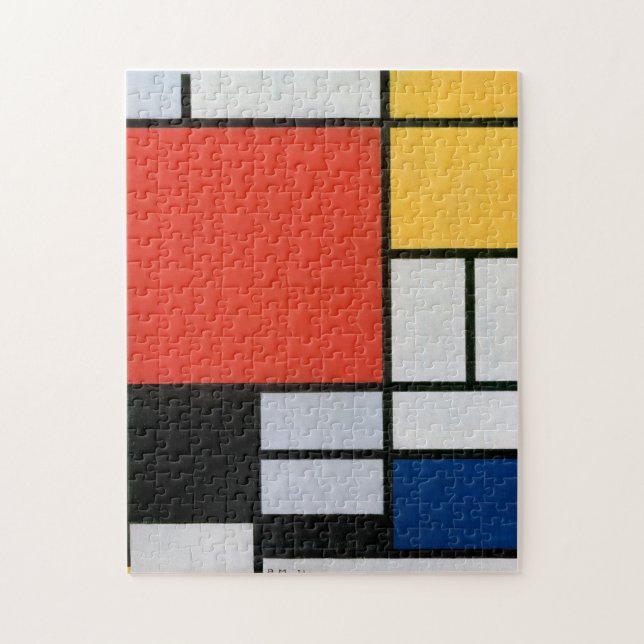 Mondrian Composition Red Yellow Blue Black  Jigsaw Puzzle (Vertical)