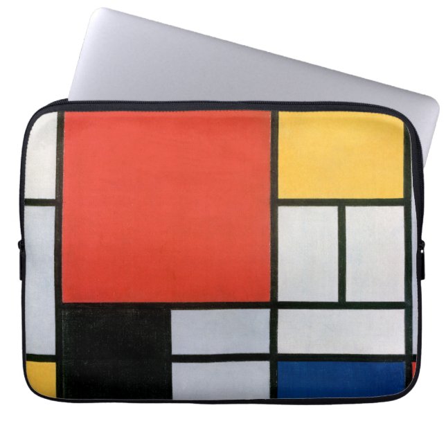 Mondrian Composition Red Yellow Blue Black  Laptop Sleeve (Front)
