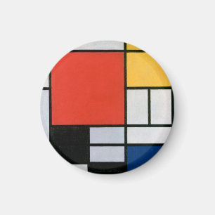 Mondrian Composition Red Yellow Blue Black  Magnet