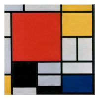 Mondrian Composition Red Yellow Blue Black 