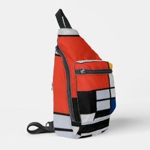 Mondrian Composition Red Yellow Blue Black  Sling Bag