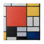 Mondrian Composition Red Yellow Blue Black  Tile<br><div class="desc">Piet Mondrian's Composition with Red,  Yellow,  Blue,  and Black (1921) famous painting. </div>