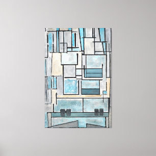 MONDRIAN - COMPOSITION VI - 9 - BLUE FAÇADE -1914 CANVAS PRINT