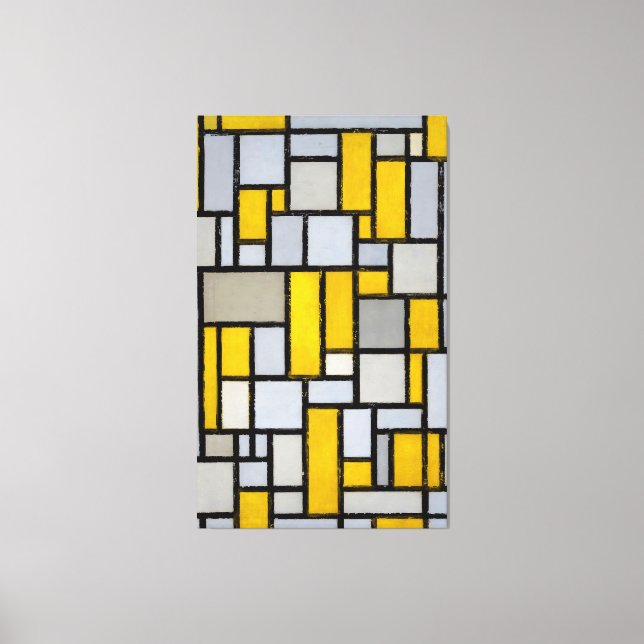 MONDRIAN - COMPOSITION WITH GRID 1 - 1918 - CANVAS PRINT (Front)