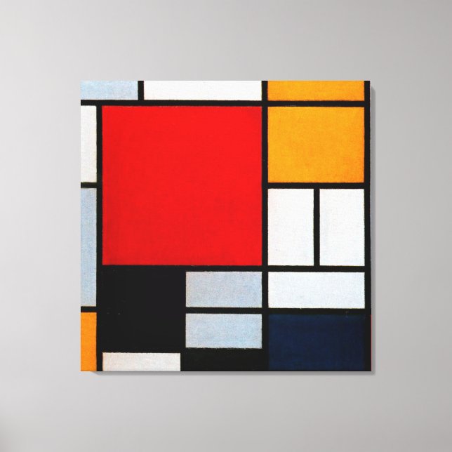 Mondrian - Composition with Large Red Canvas Print (Front)