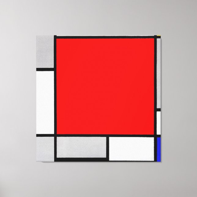 MONDRIAN - COMPOSITION WITH LARGE RED PLANE 1922  CANVAS PRINT (Front)