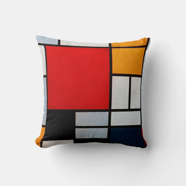 Mondrian - Composition with Large Red Plane Cushion (Front)