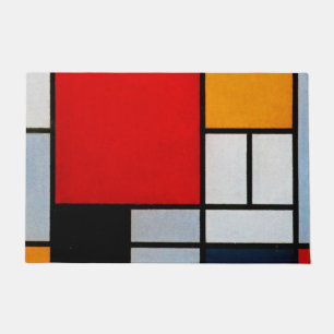 Mondrian - Composition with large red plane Doormat