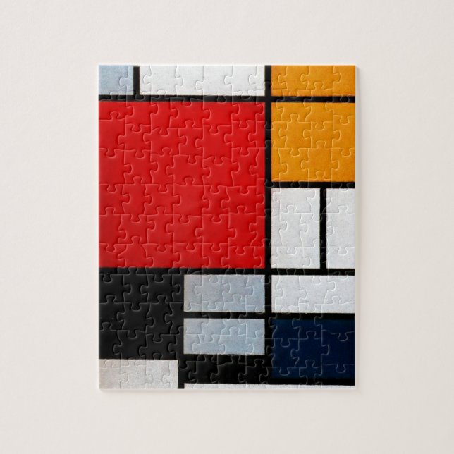 Mondrian - Composition with Large Red Plane Jigsaw Puzzle (Vertical)