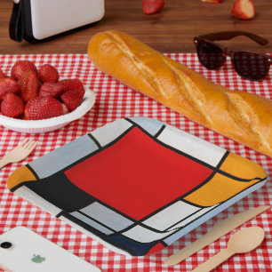 Mondrian - Composition with Large Red Plane Paper Plate