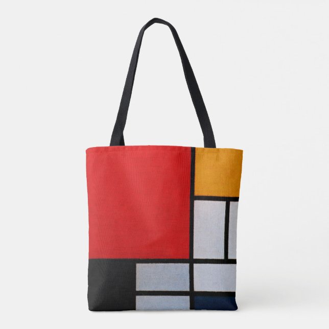 Mondrian - Composition with large red plane Tote Bag (Back)