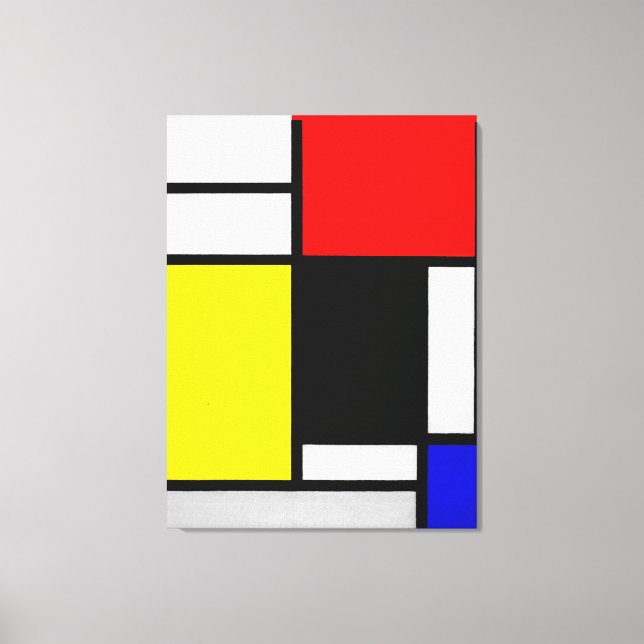 MONDRIAN COMPOSITION WITH RED, YELLOW, BLACK 1921 CANVAS PRINT (Front)