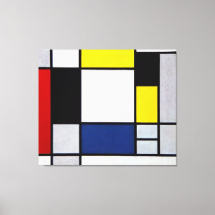 MONDRIAN - COMPOSITION WITH YELLOW, RED, BLUE CANVAS PRINT