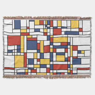 Mondrian De Stijl Pattern Throw Blanket