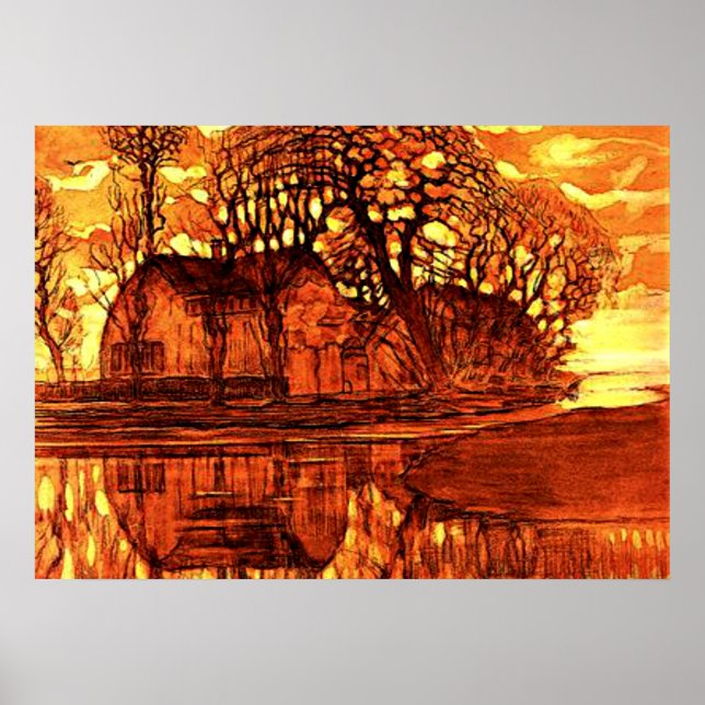 Mondrian - Farm at Duivendrecht Poster (Front)