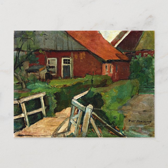 Mondrian - Farm Building with Bridge Postcard (Front)