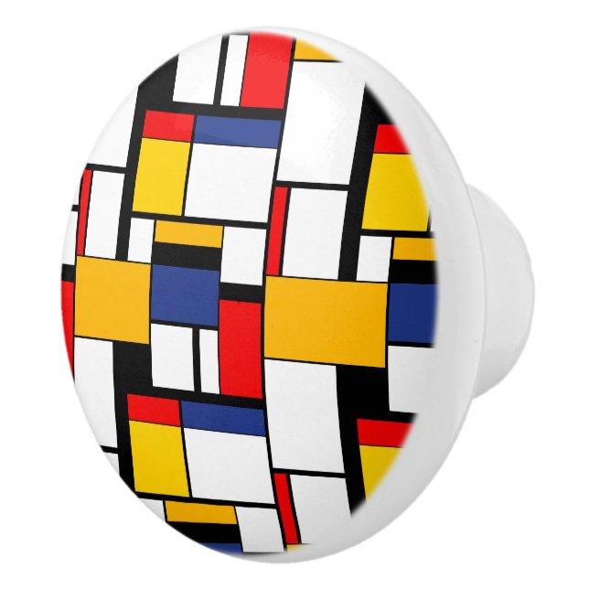 Mondrian Geometric Minimalist Comopsition Modern Ceramic Knob (Right)