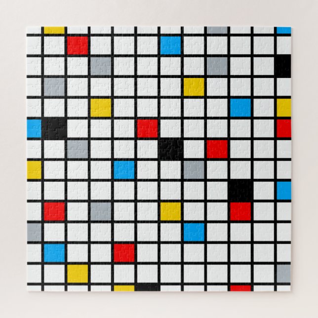 Mondrian Geometric Minimalist Comopsition Modern Jigsaw Puzzle (Vertical)